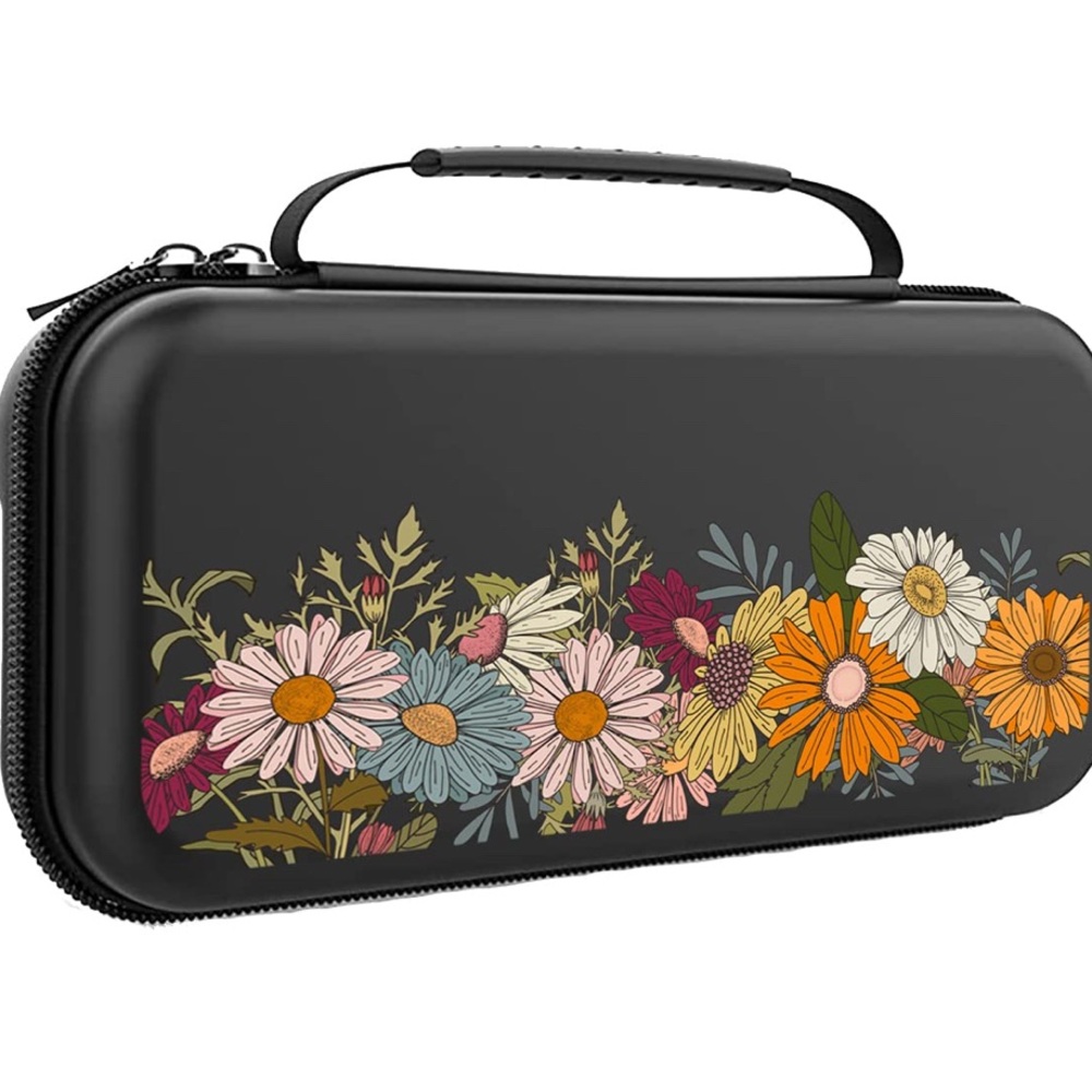 Brand New Floral Black Nintendo Switch Lite Hard Cover Case